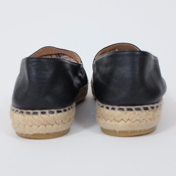 Chanel 40 US 10 espadrilles leather CC logo toecap black flats - Picture 6 of 7